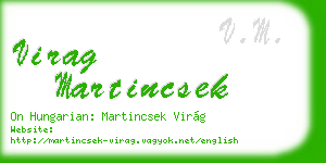 virag martincsek business card